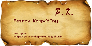 Petrov Koppány névjegykártya